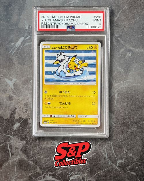 Pokèmon Card - Yokohama's Pikachu #281 2018 Japanese SP BOX - PSA 9  Mint