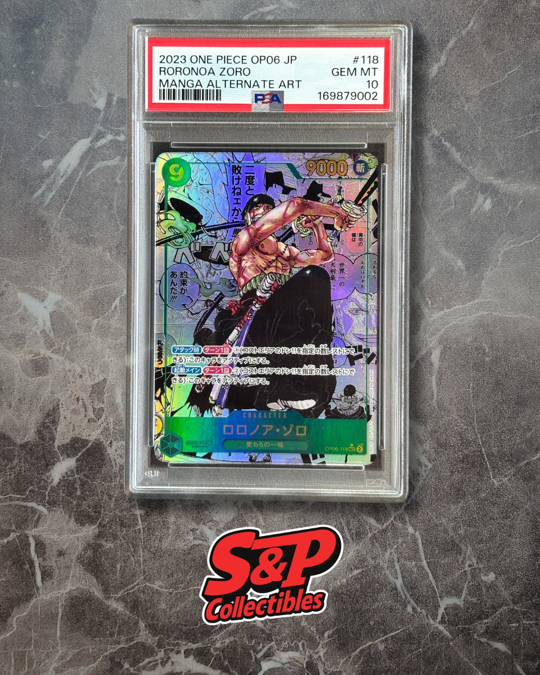 One Piece Card - Roronoa Zoro - OP06 Manga Rare #118 - 2023 Japanese - PSA 10 – Foto 1
