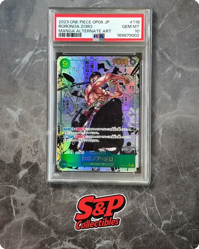 One Piece Card - Roronoa Zoro - OP06 Manga Rare #118  - 2023 Japanese - PSA 10